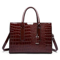 Bolsos Genuine Leather Tote Handbag (Maroon)