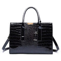 Bolsos Genuine Leather Tote Handbag (Black)