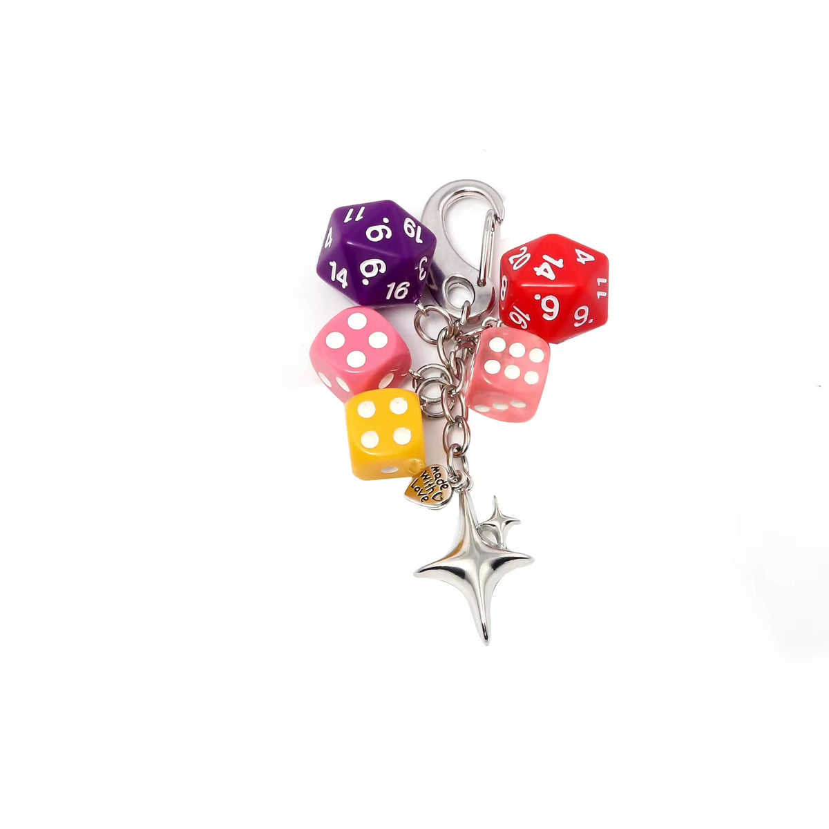 New Billiards Purple/Red/Pink/Yellow Dice Bag Charm