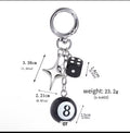 New Star Billiards Black 8 Ball And Dice Keychain