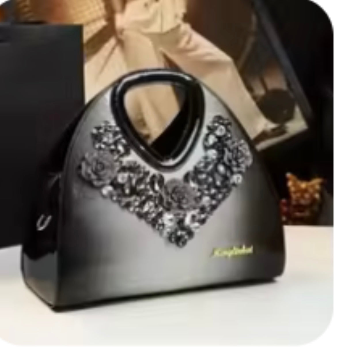 Elegant Kalanta Designer Bag (Light Grey)